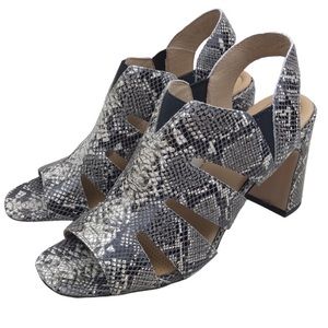 Corso Como Madelina Snake Print Leather Block Heel